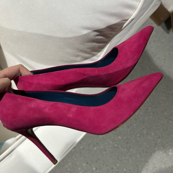 Celine Shoes - Celine pink suede heels